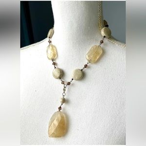 Premier Design chunky sandstone necklace & earrings.